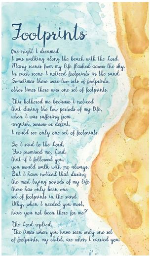 FOOTPRINTS PRAYER CARD