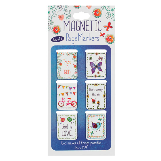 MAGNETIC BOOKMARKS SET OF 6