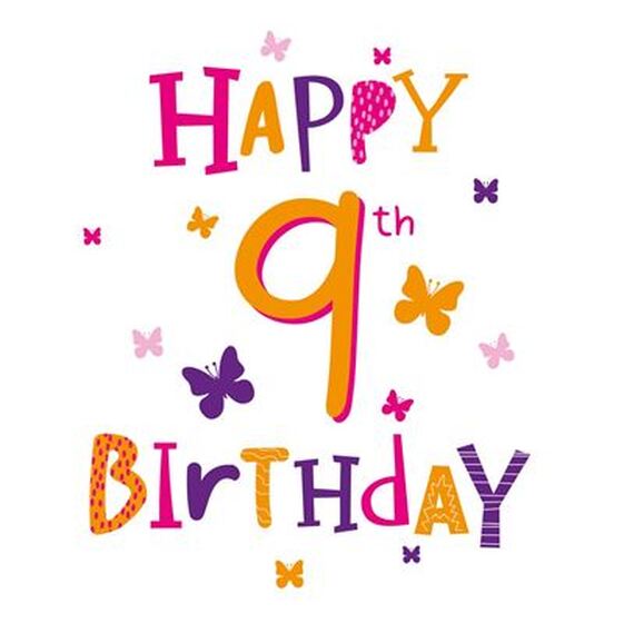 9TH BIRTHDAY CARD PINK