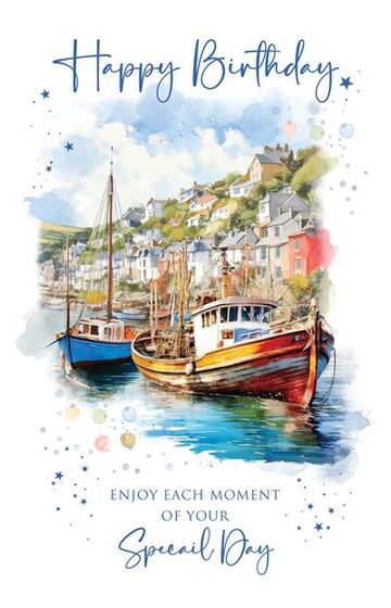 BIRTHDAY CARD MALE BOATS