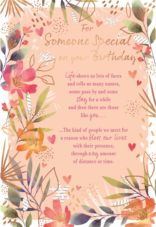 FOR SOMEONE SPECIAL ON YOUR BIRTHDAY CARD FOR SOMEONE SPECIAL ON YOUR BIRTHDAY CARD