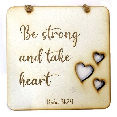 Be Strong Cut-Out Square Plaque