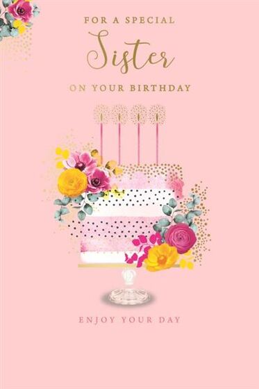 BIRTHDAY CARD SISTER CAKE 
