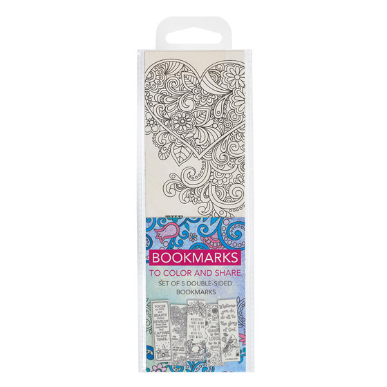COLOURING BOOKMARKS BLUE PACK OF 5
