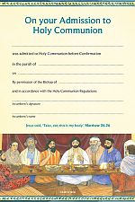 CAHC CERTIFICATE OF ADMISSION TO HOLY COMMUNION PACK OF 10
