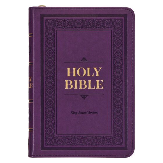 KJV COMPACT BIBLE PURPLE IMITATION ZIP