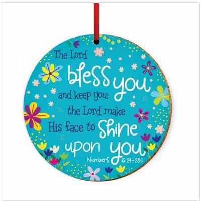CERAMIC HANGING DECORATION BLESS YOU BLUE