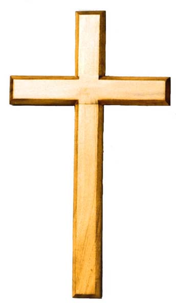 HANGING CROSS 20CM NATURAL WOOD