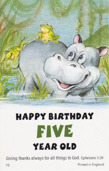 BIRTHDAY POSTCARD PACKET AGE 5 PACK OF 12