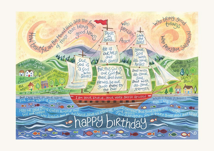 HANNAH DUNNETT CARD BIRTHDAY TALL SHIP