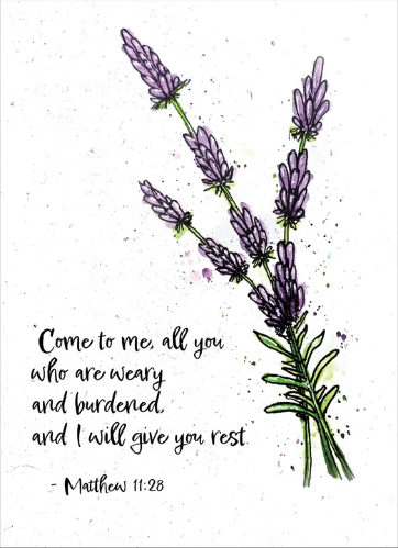 FLORAL BLESSINGS LAVENDER GREETINGS CARD