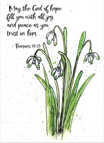 FLORAL BLESSINGS SNOW DROP GREETINGS CARD