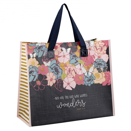 GOD WORKS WONDERS LAMINATED TOTE BAG GOD WORKS WONDERS LAMINATED TOTE BAG