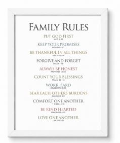 FAMILY RULES PLAQUE  