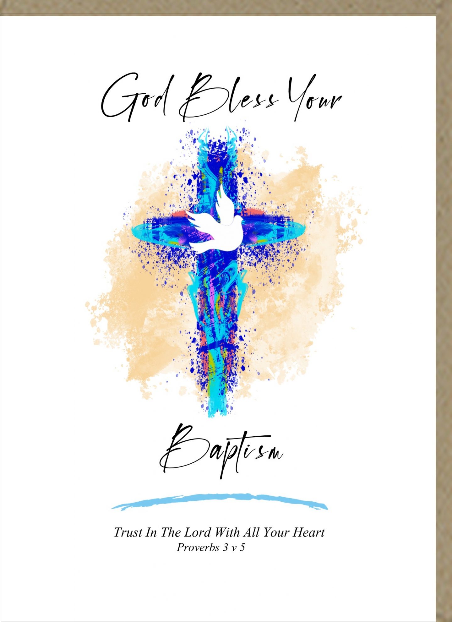 GOD BLESS YOUR BAPTISM GREETINGS CARD