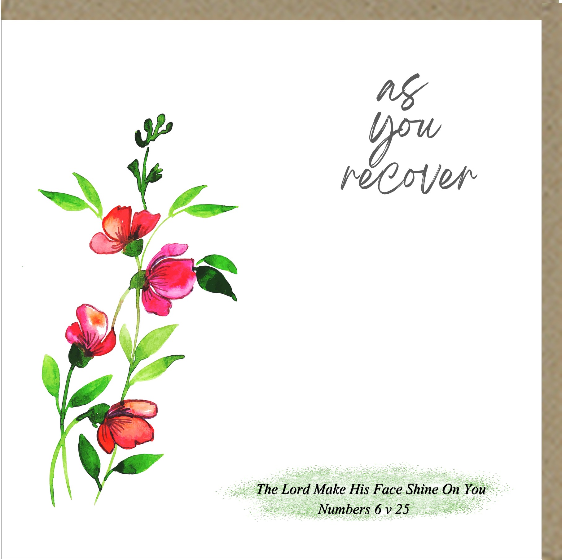 AS YOU RECOVER GREETINGS CARD
