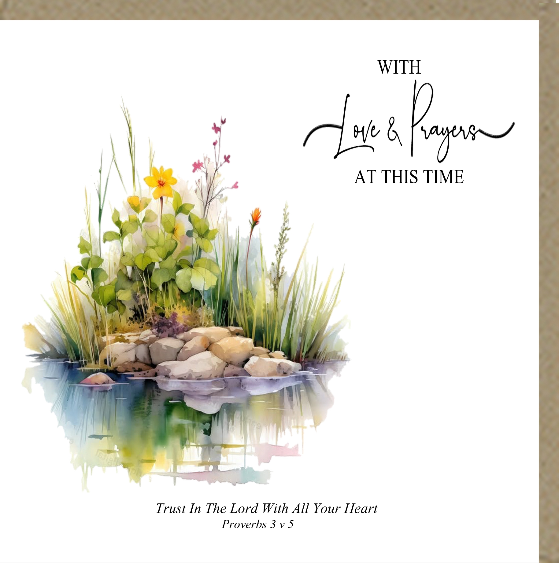 WITH LOVE AND PRAYERS GREETINGS CARD