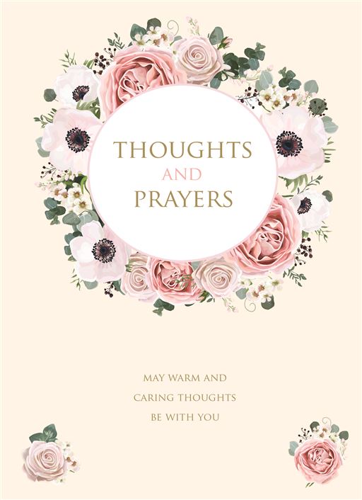 THOUGHTS AND PRAYERS CARD THOUGHTS AND PRAYERS CARD
