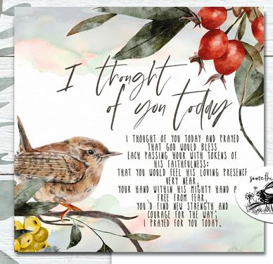 I THOUGHT OF YOU TODAY CARD