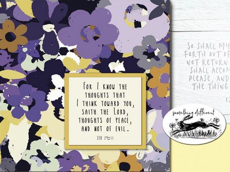 PURPLE FLORAL BLANK GREETING CARD