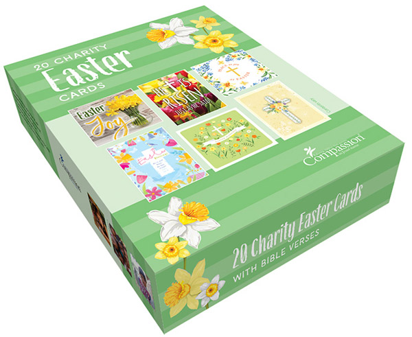 COMPASSION CHARITY EASTER CARDS ASSORTMENT BOX OF 20
