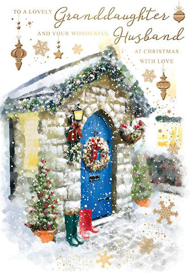 GRANDDAUGHTER AND HUSBAND CHRISTMAS CARD GRANDDAUGHTER AND HUSBAND CHRISTMAS CARD