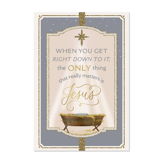 MANGER FRAME CHRISTMAS CARDS BOX OF 16