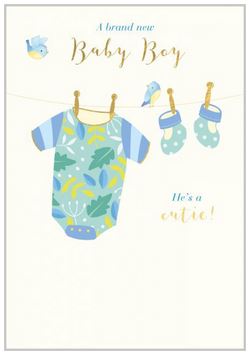 A BRAND NEW BABY BOY GREETINGS CARD
