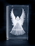 CRYSTAL GLASS BLOCK ANGEL WITH LARGE WINGS 