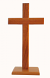 STANDING CROSS 30CM SQUARE BASE NATURAL WOOD