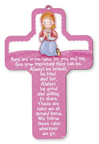 PRAYING GIRL WOOD CROSS