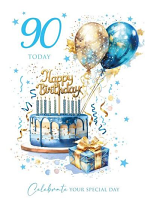 90TH BIRTHDAY CARD BLUE