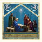 COMPASSION CHARITY CARDS: GOLDEN STABLE (10 PACK)