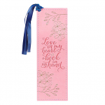 PINK LOVE AND COFFEE BOOKMARK FAUX LEATHER