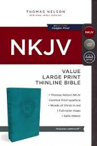 NKJV LARGE PRINT THINLINE BIBLE TURQUOIS