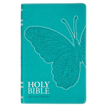 KJV GIFT EDITION BIBLE TEAL BUTTERFLY