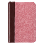 KJV MINI BIBLE PINK TAN ZIP