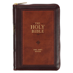 KJV COMPACT BIBLE BROWN ZIP