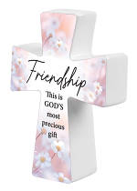 PORCELAIN MESSAGE CROSS FRIENDSHIP