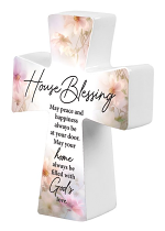 PORCELAIN MESSAGE CROSS HOUSE BLESSING