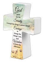 PORCELAIN MESSAGE CROSS SERENITY