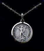 ST MICHAEL NECKLET SILVER PLATED