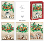 GOLD STAMPED CHRISTMAS CARDS BOX OF 12