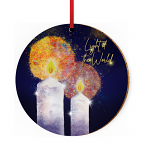 TWO CANDLES CERAMIC CHRISTMAS DECORATION