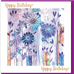 BIRTHDAY PURPLE FLOWERS GREETING CARD
