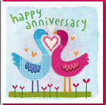 ANNIVERSARY SWANS GREETING CARD 