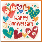 ANNIVERSARY HEARTS AND DOVES GREETING CARD  