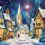 O COME LET US ADORE HIM CHRISTMAS CARD PACK OF 10