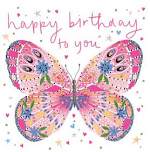 BEAUTIFUL BUTTERFLY HAPPY BIRTHDAY CARD