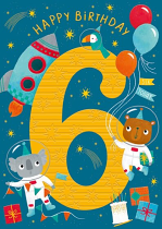 AGE 6 BOYS GREETINGS CARD 